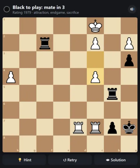 Black to play and mate in 3