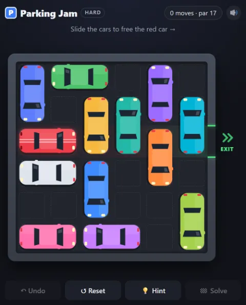 Parking Jam · Hard · 17 moves
