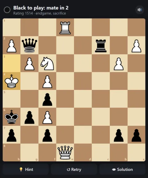 Black to play and mate in 2